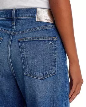 Джинсы Andi с высокой посадкой и широкими штанинами цвета Clover rag &bone rag & bone, синий