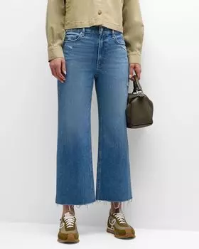 Джинсы Anessa широкого кроя с необработанным краем PAIGE, цвет Holy Grail Distressed
