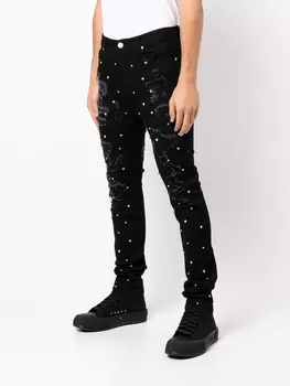 Джинсы Apocalypse с кристаллами God's Masterful Children, черный