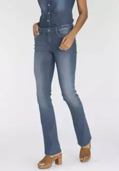 Джинсы Arizona bootcut "с контрастными швами", средняя талия, синий