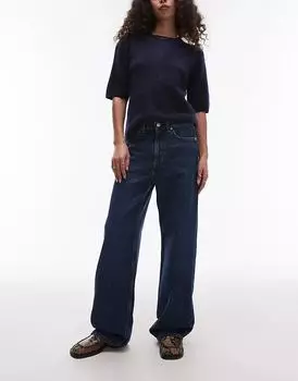 Джинсы ARKET Coral с высокой талией и широкими штанинами темно-синего цвета