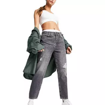 Джинсы Armani Exchange Ripped Boyfriend, темно-серый