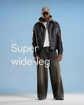 Джинсы ASOS DESIGN очень широкого кроя черного цвета с коричневым оттенком