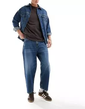 Джинсы Asos Design Oversized Tapered Fit, синий