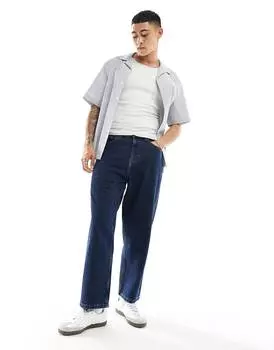 Джинсы Asos Design Oversized Tapered Fit, темно-синий