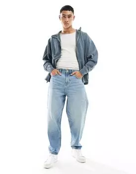 Джинсы Asos Design Oversized Tapered, светло-синий
