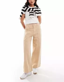 Джинсы ASOS DESIGN широкого кроя теплого бежевого цвета