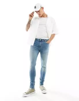 Джинсы Asos Design Spray With Power-stretch, синий