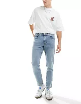 Джинсы Asos Desisgn Stretch Tapered, голубой
