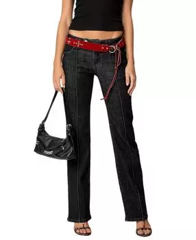 Джинсы Avril Black Washed Boot Cut Low Rise Edikted, черный