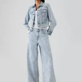 Джинсы baggy-fit с заклепками Gap, синий