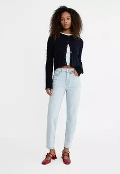 Джинсы Baggy Mom Stradivarius, светло-голубой деним