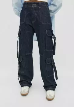 Джинсы Baggy With Pockets Stradivarius, цвет dark blue