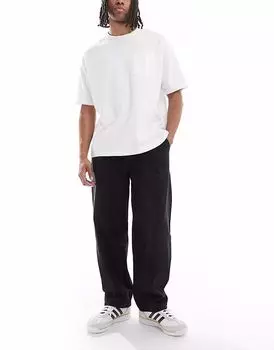 Джинсы-баллоны Pull&Bean с отделкой швом черного цвета Pull&Bear