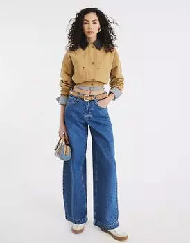 Джинсы-баллоны River Island средне-синего цвета