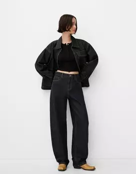 Джинсы balloon fit Bershka, черный