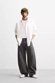 Джинсы balloon fit ZARA, серый