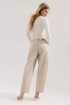 Джинсы Barrel High H&M, бежевый