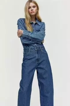 Джинсы Barrel High H&M, синий