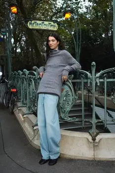 Джинсы Barrel Regular H&M, голубой