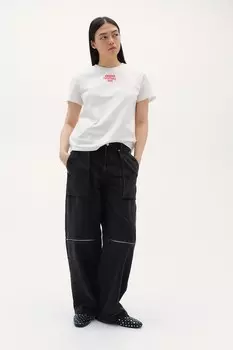 Джинсы Barrel с низким карго H&M, черный