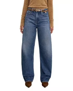 Джинсы Barrel с высокой талией в цвете Индиго 740 Good American, синий