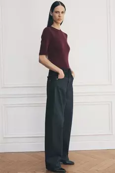 Джинсы barrel со средней посадкой ZARA, синий