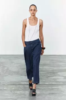 Джинсы barrel со средней посадкой ZARA, синий