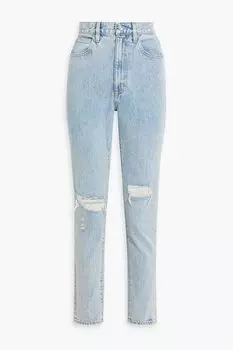 Джинсы Beatnik узкого кроя с высокой посадкой и потертостями SLVRLAKE, синий