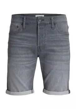 Джинсы-бермуды, пятикарманные, карманные с заклепками, мужские Jack & Jones, цвет Grey Denim