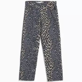 Джинсы Bershka Animal Print Baggy, фиолетовый/мультиколор