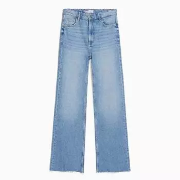 Джинсы Bershka Comfort With Side Vent, голубой