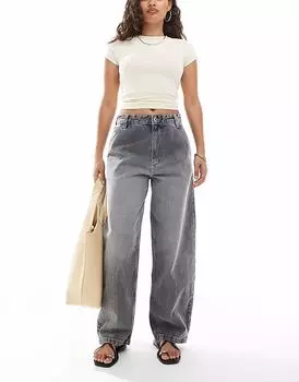 Джинсы Bershka Petite Skateter серого цвета