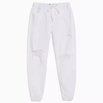 Джинсы Bershka Ripped Coloured Jogger, белый