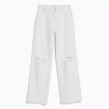 Джинсы Bershka Ripped wide-leg ’90s, белый