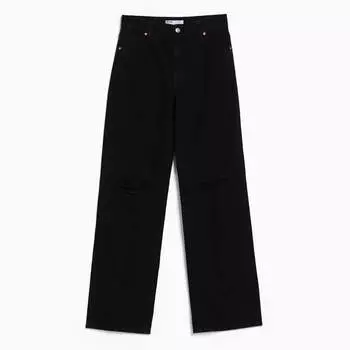 Джинсы Bershka Ripped wide-leg ’90s, черный