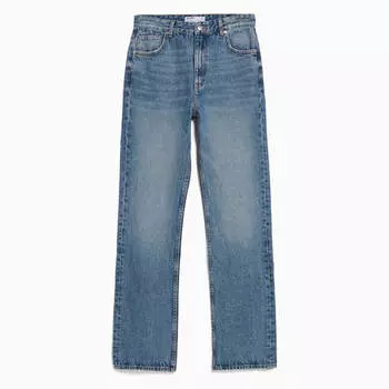Джинсы Bershka Straight-fit, синий застиранный