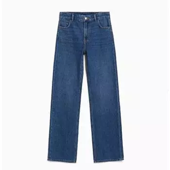 Джинсы Bershka Wide-leg 90s, синий