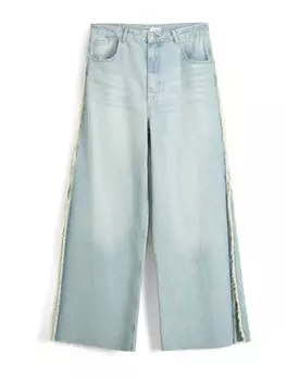 Джинсы Bershka Wide leg Jeans, синий деним