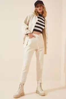 Джинсы - Бежевый - Мом Happiness stanbul