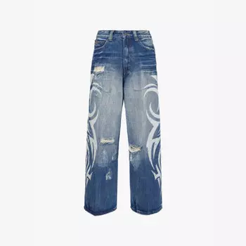 Джинсы Blade xl colossus светло-белого цвета с потертостями Jaded London, синий