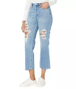 Джинсы Blank NYC, The Baxter Five-Pocket Straight Leg Jeans with Rips in Loosen Up