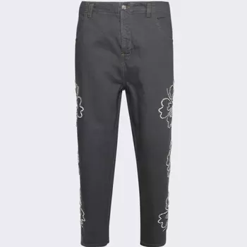 Джинсы Bluemarble Embroidered Hibiscus Denim, серый