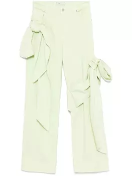 Джинсы Blumarine с бантами, зеленый