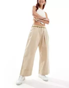 Джинсы-бочки с низкой посадкой в серо-коричневом цвете Free People