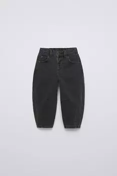 Джинсы-бочки ZARA, черный