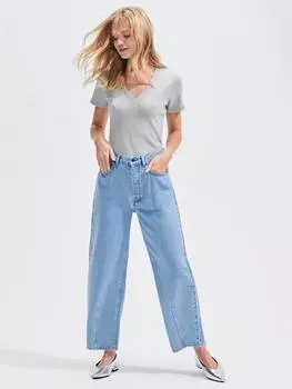 Джинсы бочкообразной формы со средней посадкой Ro&Zo, синий