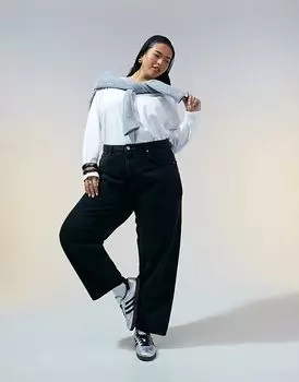 Джинсы-бочонки черного цвета ASOS