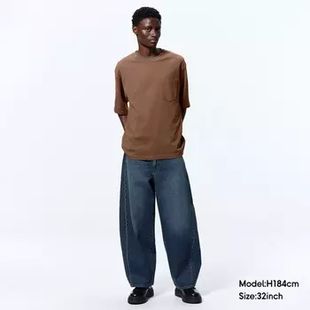 Джинсы-бочонки GU, темно-серый