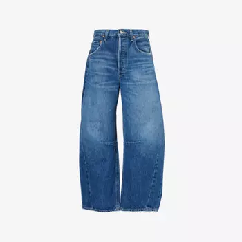 Джинсы-Бочонки из органического хлопка с подковообразным вырезом Citizens Of Humanity, индиго